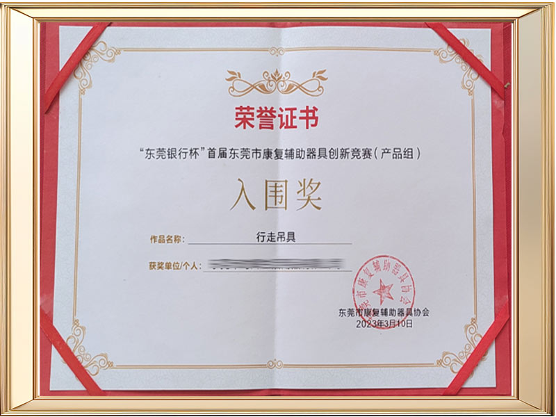Shortlisted award for walking lifting gear
