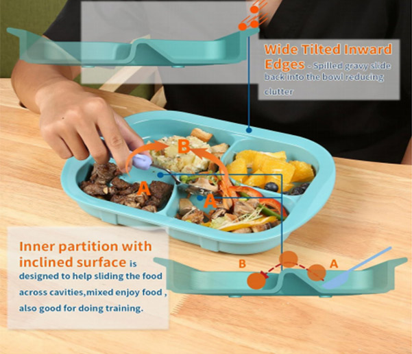 Adaptive Utensils Scoop Weighted Plate
