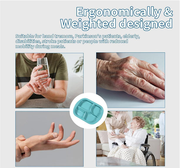 Adaptive Utensils Scoop Weighted Plate