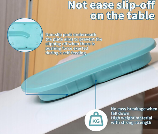 Adaptive Utensils Scoop Weighted Plate