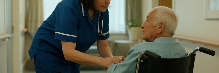 Nursing home staff providing care to residents