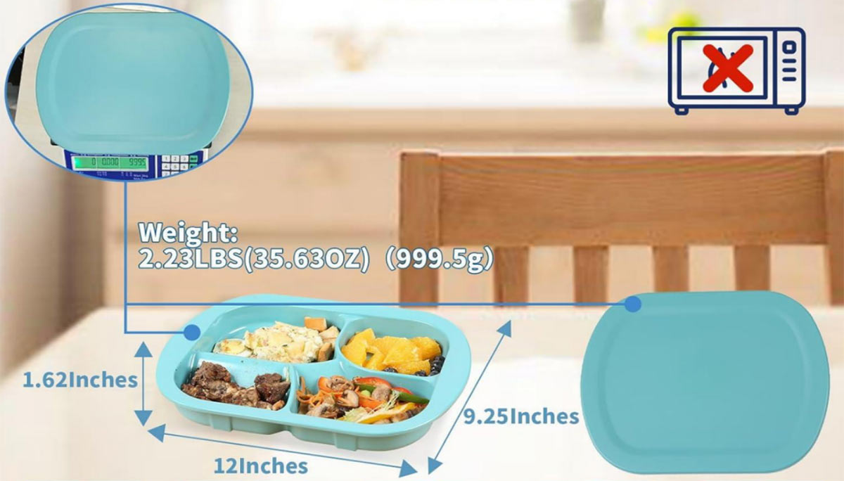 Adaptive Utensils Scoop Weighted Plate