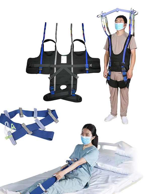 Walking assist sling and bed ladder in use